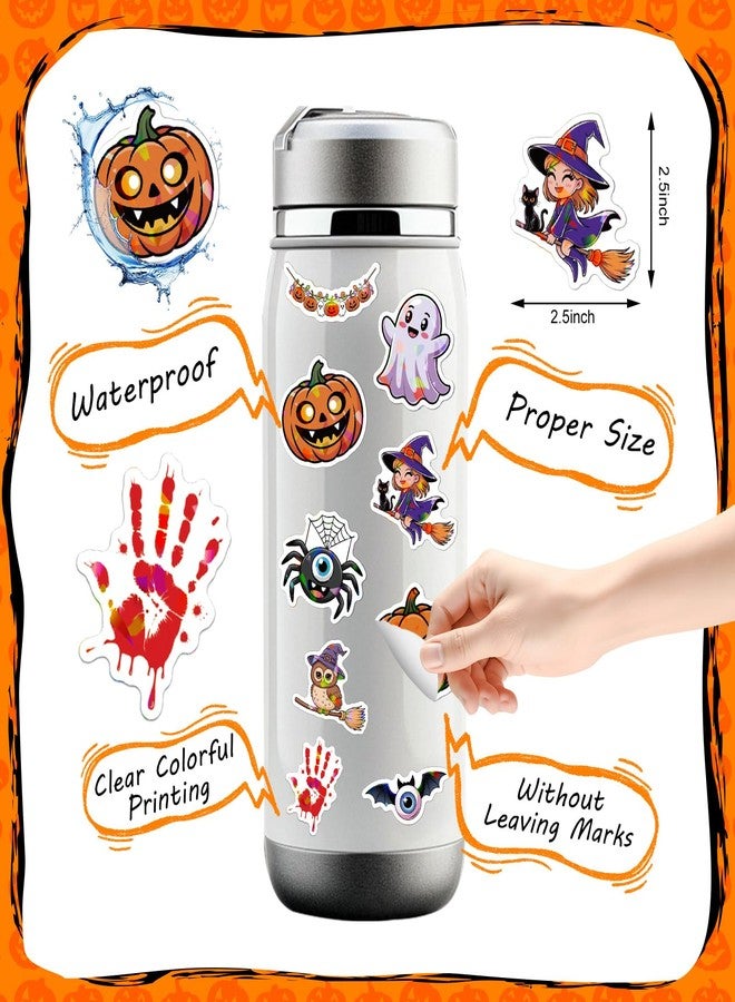 Litmitfu 102 PCS Happy Halloween Stickers - Holographic Halloween Party Favors Pumpkin Holiday Sticker Crafts Hallowee Vinyl Sticker for Water Bottle Basket Decorations Goodie Bags Stuffers Supplies Props - Image 4